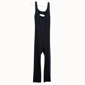 Black Cutout Back Sleeveless One-Piece Jumpsuit With Ruched Back Detail Size M